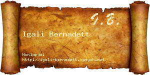 Igali Bernadett névjegykártya